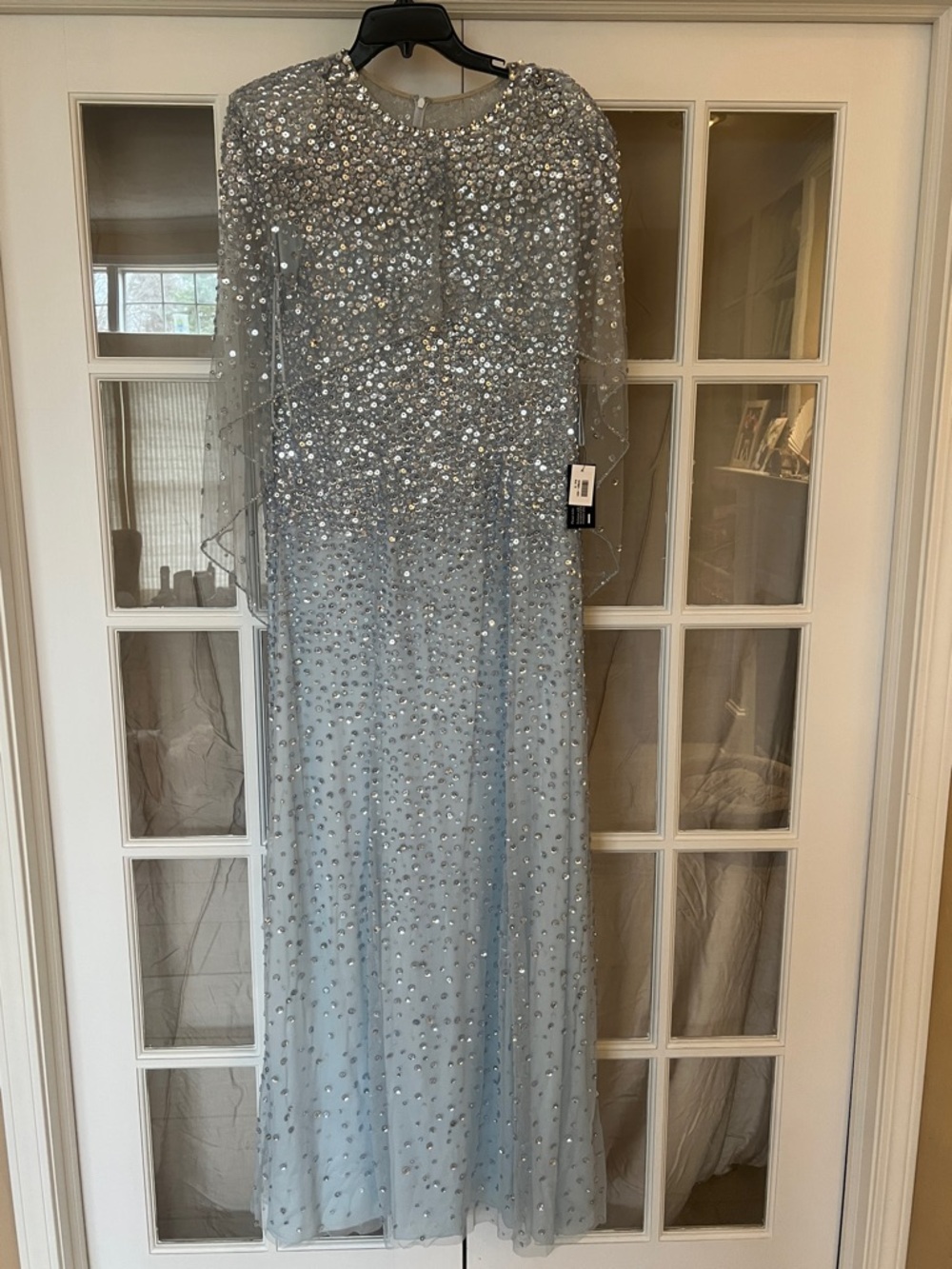 Jenny Packham Pale Blue Beaded Maxi Dress